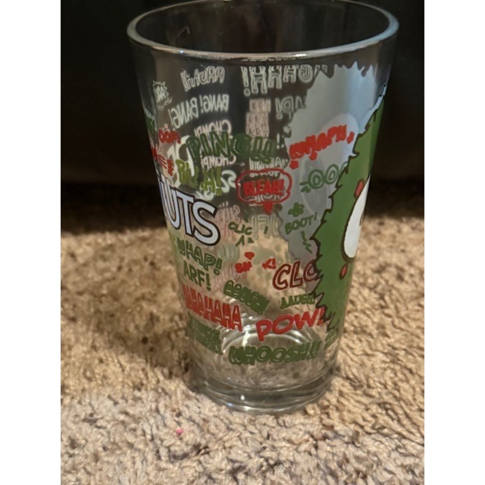 Peanuts Snoopy Glass Cup Cartoon Comic‎ Sounds Collectible